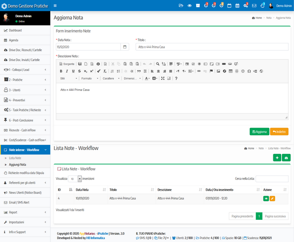 Note interne - Workflow Note interne - Workflow